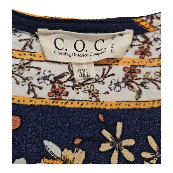 C.O.C. Clothing Obsessed Company Plus Size Floral Cover Up Cardigan 3X - Picture 5 of 7